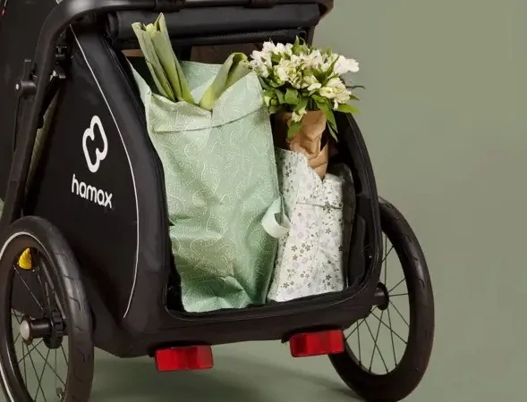 HAMAX Pluto L - przyczepka rowerowa dla psa do 45 kg | Blue/Black