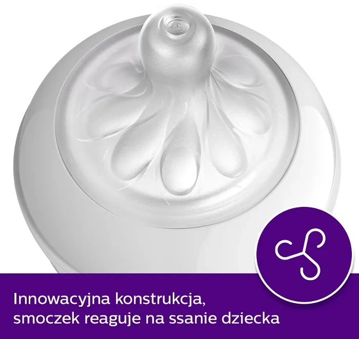 PHILIPS AVENT Natural Response - butelka z nakładką antykolkową AirFree 125 ml | 0 m+