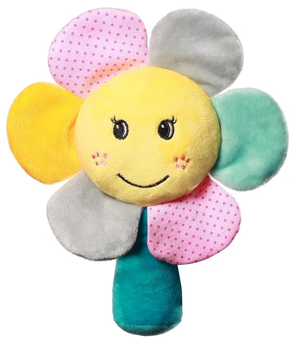 BABYONO Rainbow Flower - grzechotka pluszowa