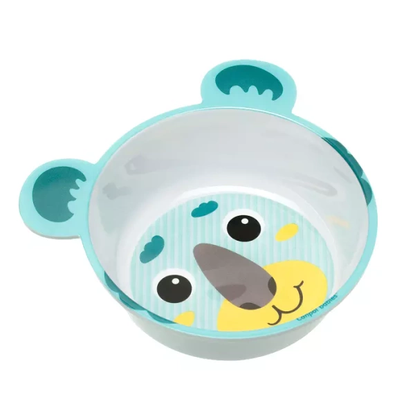 CANPOL BABIES - miska antypoślizgowa z melaminy 490ml HELLO LITTLE | turkusowa