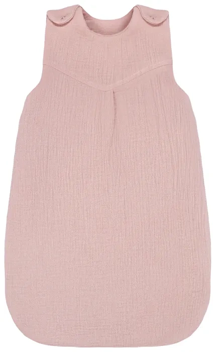 YOONCO - całoroczny, muślinowy śpiworek do spania dla niemowlaka | Brudny Róż