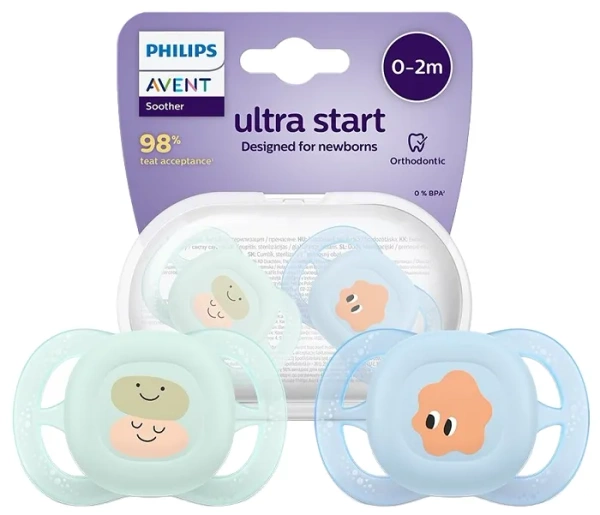 PHILIPS AVENT Ultra Start - smoczek ortodontyczny 2 szt. | 0-2 m
