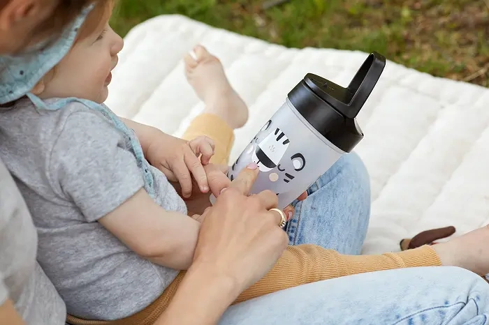 LOVI - kubek ze słomką Freestyle 250 ml Salt & Pepper | 11m+