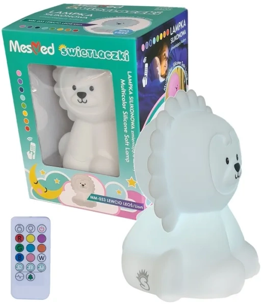 MESMED Świetlaczki - lampka silikonowa z pilotem | Lewcio Leoś