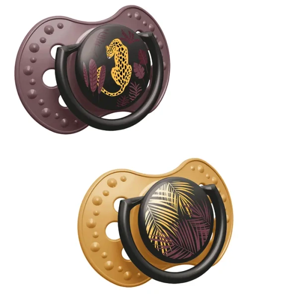 LOVI - smoczek silikonowy dynamiczny JUNGLE GIRL 2 szt. | 3-6 m