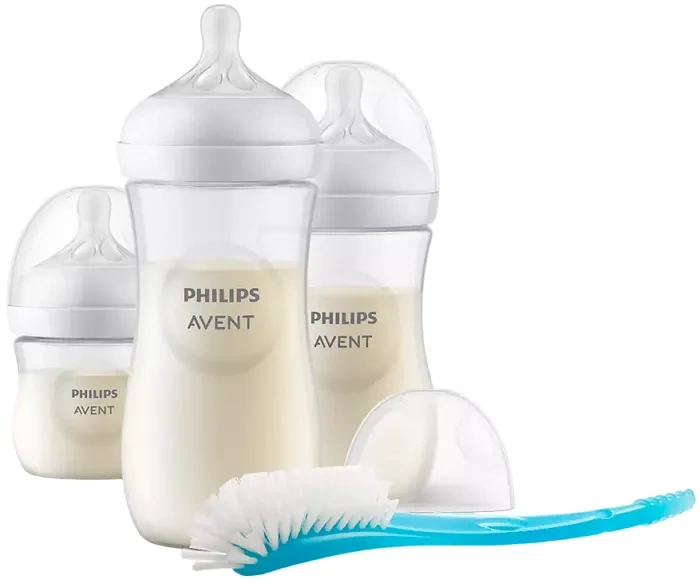 PHILIPS AVENT Natural Response - zestaw: 3 butelki ze smoczkiem + szczotka | 0 m+