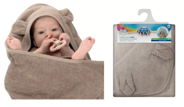 CANPOL BABIES - okrycie kąpielowe dla niemowląt 100x100cm  | brązowe