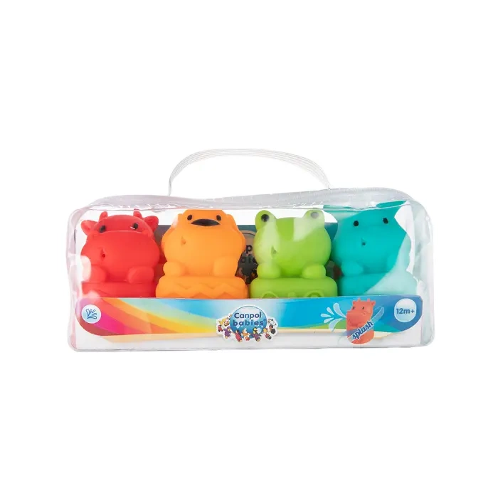 CANPOL BABIES - zestaw zabawek do kąpieli z psikawką ZWIERZAKI | 4 szt.