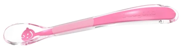 BABYONO Baby's Smile - miękka łyżeczka dla niemowląt | Różowa