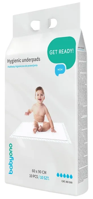 BABYONO - uniwersalne podkłady higieniczne 90x60 cm | 10 szt.