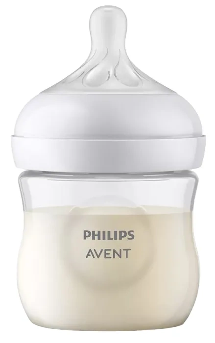 PHILIPS AVENT - antykolkowa butelka Natural Response 125 ml + smoczek ortodontyczny Ultra Start Nighttime 2 szt. | 0 m+