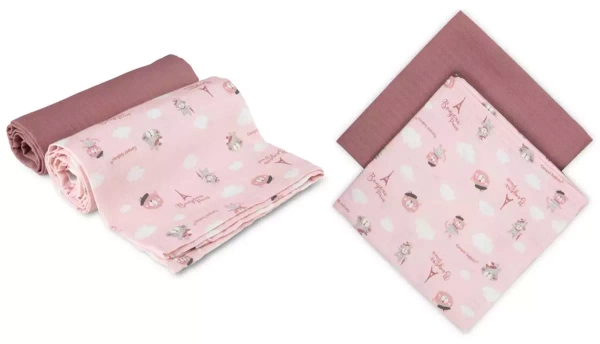 CANPOL BABIES - pieluszki muślinowe BONJOUR PARIS | różowe