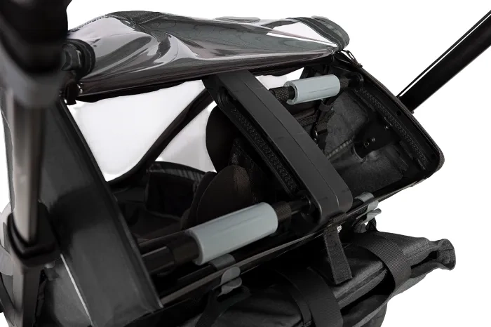 HAMAX Cocoon One - jednoosobowa przyczepka rowerowa z zestawem do biegania | Grey/Black