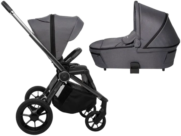 MUUVO Quick SE 2 - wózek wielofunkcyjny, zestaw 2w1 z gondolą Quick 3.0 | Diamond Graphite + Iron Graphite