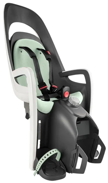 HAMAX Caress - fotelik rowerowy montowany na bagażniku | White/mint