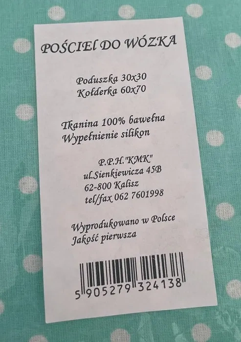KMK - bawełniany komplet: kołderka 60x70 cm + poduszka 30x30 cm | Zielony