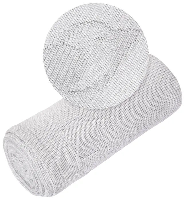 YOONCO Ptaszki - kocyk bambusowy 90x90 cm | Szary