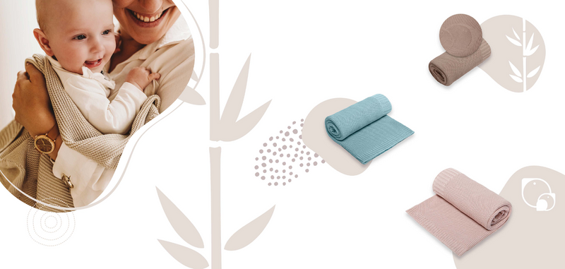 YOONCO Ptaszek - kocyk bambusowy 80x100 cm | Błękitny