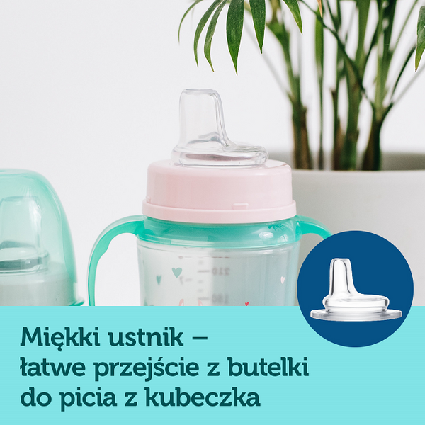 CANPOL BABIES - kubek treningowy silikon 240 ml PP EasyStart | EXOTIC ANIMALS niebieski