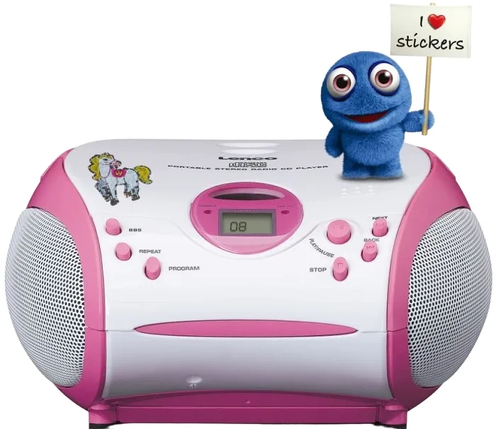 LENCO SCD-24PK Kids - przenośne radio FM z odtwarzaczem CD | Różowe