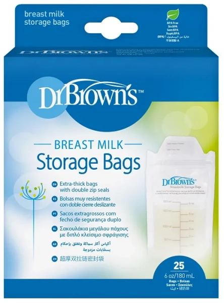 DR BROWN'S - woreczki do przechowywania pokarmu 180 ml | 25 szt.