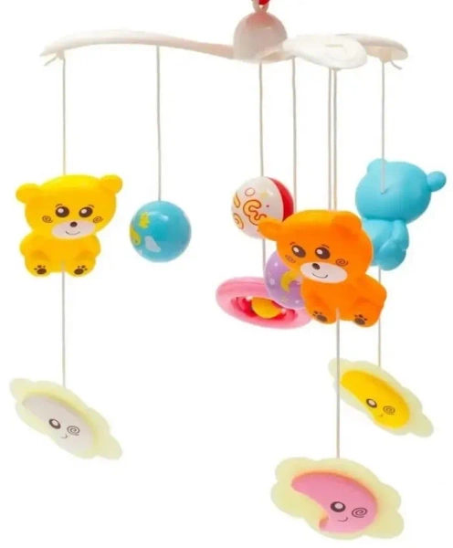 BABY MIX - karuzela do łóżeczka z projektorem i pozytywką | Czerwona