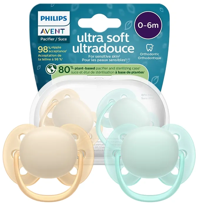 PHILIPS AVENT Ultra Soft Ultradouce - smoczek ortodontyczny 2 szt. | 0-6 m