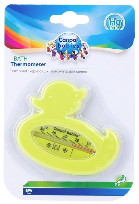 CANPOL BABIES - termometr do kąpieli dla niemowląt Kaczuszka | Zielony