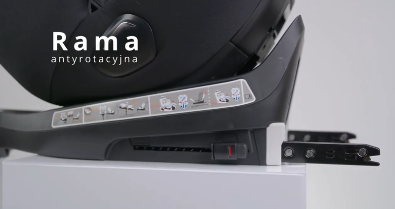 BABYSAFE Westie - obrotowy multimedialny fotelik samochodowy RWF FWF 0-18 kg | Grey-Black