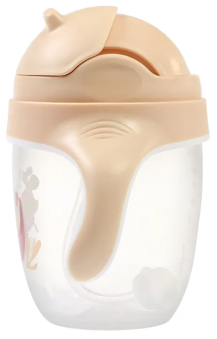 BABYONO - kubek niekapek z obciążoną słomką | Beżowy