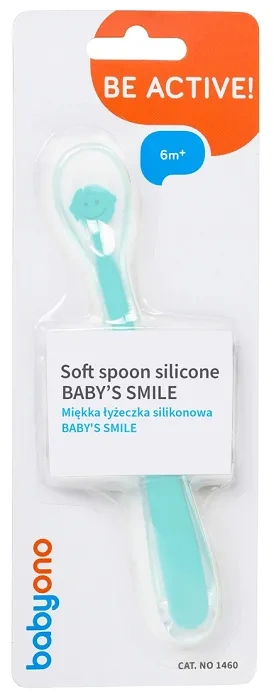 BABYONO Baby's Smile - miękka łyżeczka dla niemowląt