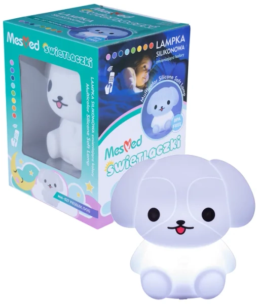 MESMED Świetlaczki - lampka silikonowa z pilotem | Piesełek