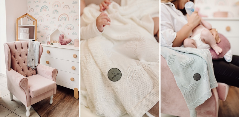 YOONCO Dmuchawce - kocyk bambusowy 80x100 cm | Szary