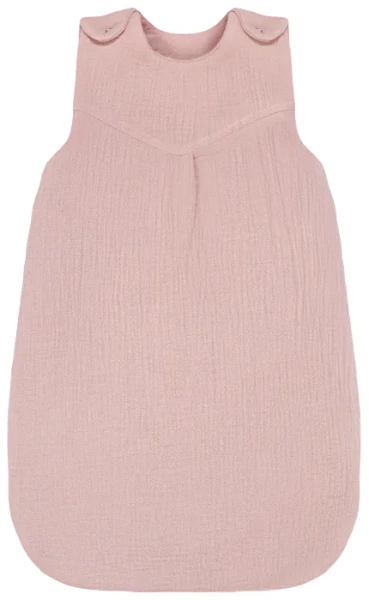 YOONCO - całoroczny, muślinowy śpiworek do spania dla niemowlaka | Brudny Róż