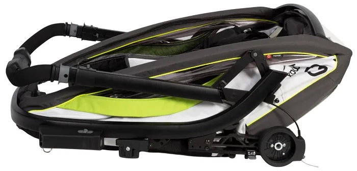 HAMAX Breeze One - jednoosobowa przyczepka rowerowa z zestawem do biegania | White/Green