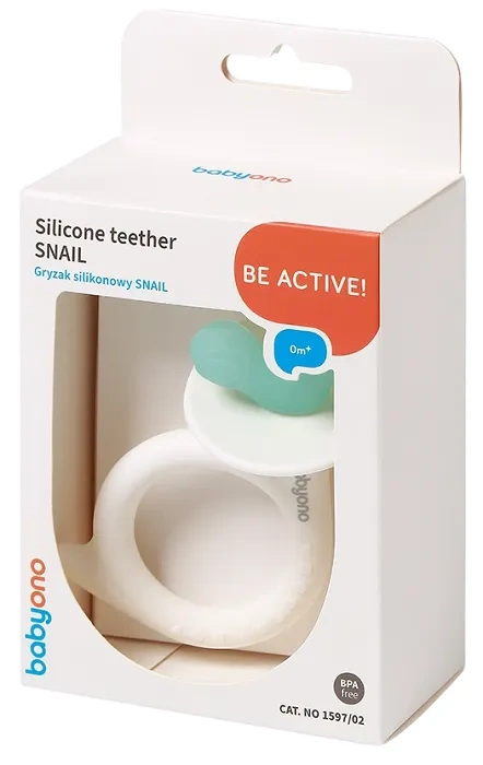 BABYONO - gryzak silikonowy Snail | Turkusowy