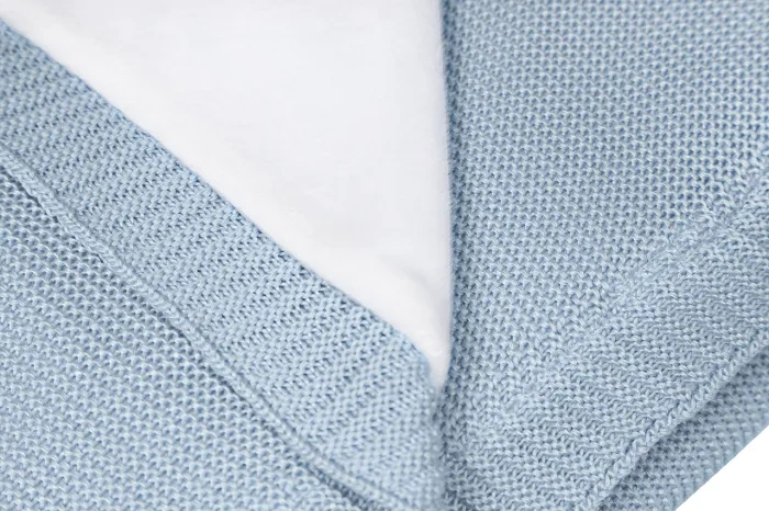 YOONCO Duo - dwustronny kocyk bambusowy z minky 80x100 cm | Błękitno-biały