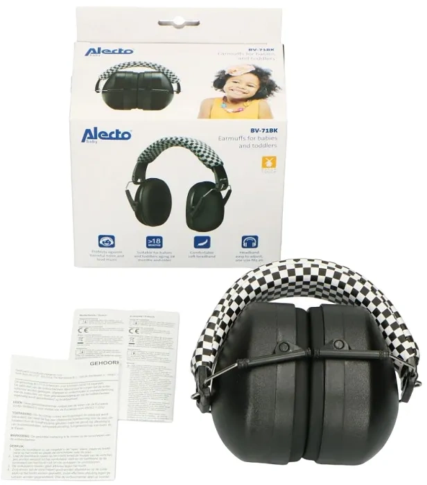 ALECTO BV-71 - słuchawki wygłuszające dla małych dzieci 18 m+ | Czarne