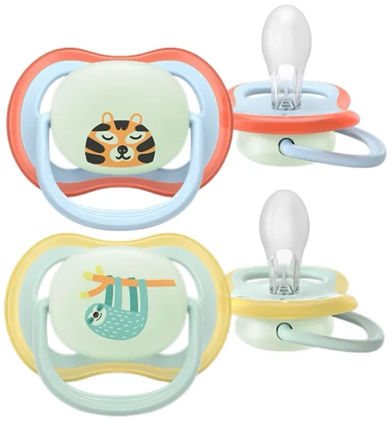 PHILIPS AVENT Ultra Air Nighttime - smoczek ortodontyczny 2 szt. | 0-6 m