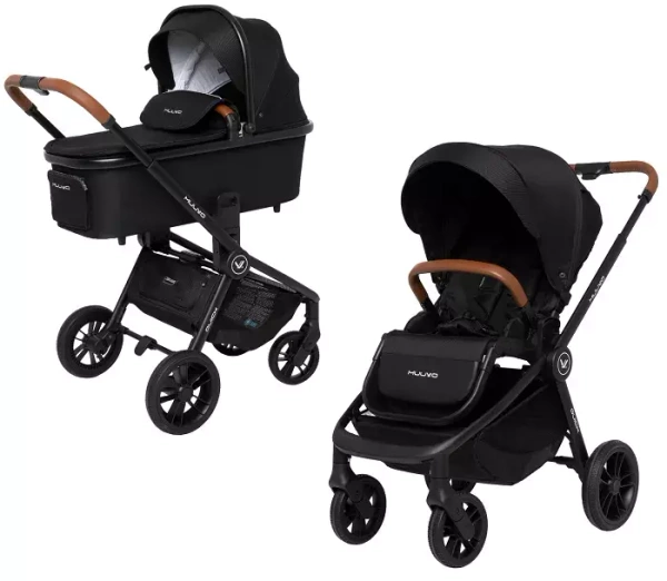 MUUVO Quick Basic - wózek wielofunkcyjny z gondolą XL, zestaw 2w1 | Onyx Black
