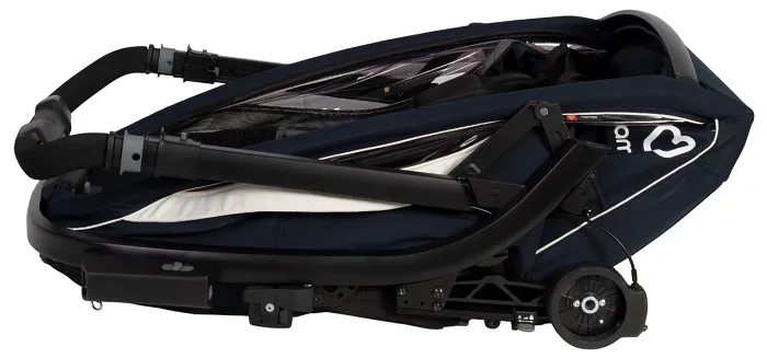 HAMAX Breeze One - jednoosobowa przyczepka rowerowa z zestawem do biegania | Navy/Cream