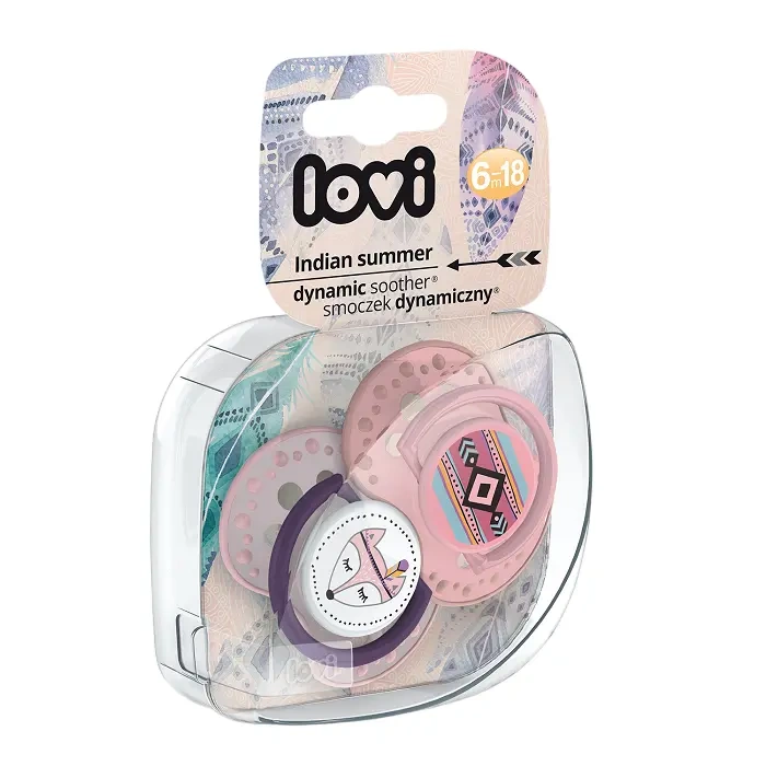 LOVI - smoczek silikonowy dynamiczny INDIAN SUMMER GIRL 2 szt. | 6-18 m