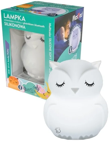 MESMED Świetlaczki - lampka silikonowa z głośnikiem Bluetooth | Sówka Hu Hu