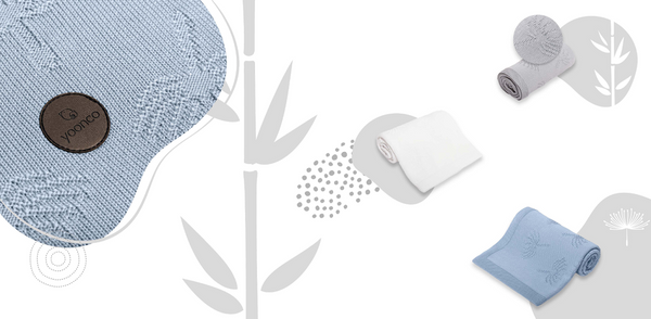 YOONCO Dmuchawce - kocyk bambusowy 80x100 cm | Biały