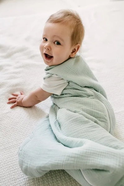 YOONCO - lekki, muślinowy śpiworek do spania dla niemowlaka | Mięta