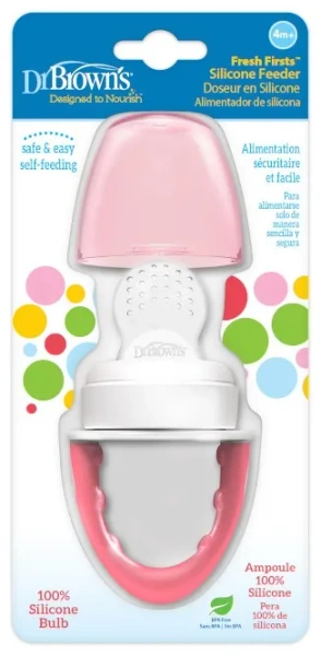 DR BROWN'S - silikonowy gryzak do podawania pokarmu | Różowy