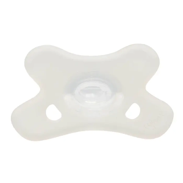 CANPOL BABIES - smoczek 100% silikonowy 6-12m symetryczny 1 szt. | biały