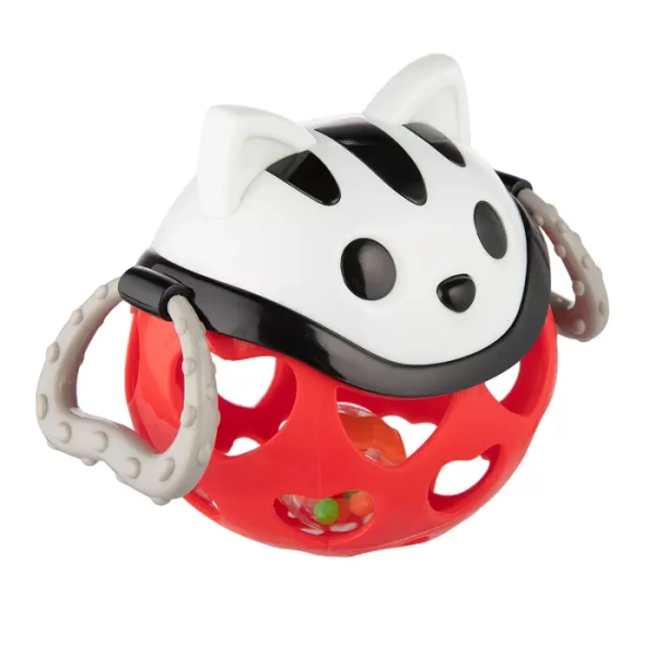 CANPOL BABIES - interaktywna zabawka z grzechotką KOT | czerwona