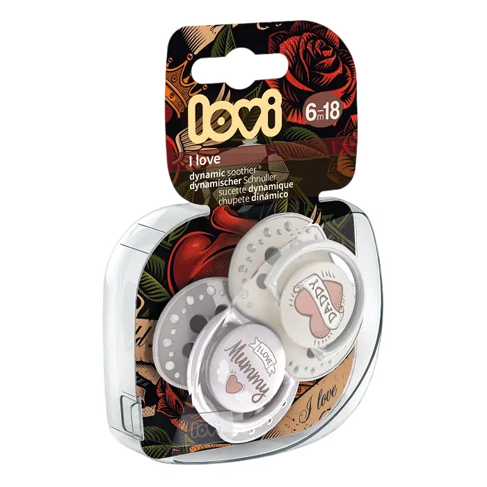 LOVI - smoczek silikonowy dynamiczny I LOVE 2 szt. | 6-18 m