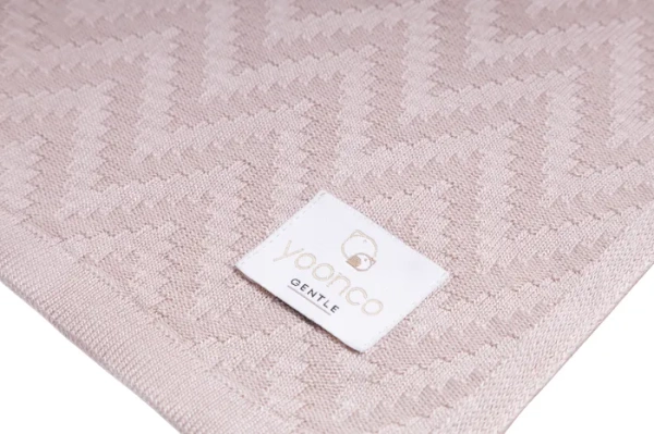 YOONCO Mgiełka - lekki kocyk bambusowy 80x100 cm | Jodełka Różowy